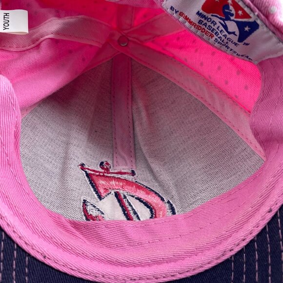 Minor League Baseball Columbus Ohio Clippers Youth Girl Hat Pink Navy Polka Dot - Picture 7 of 7